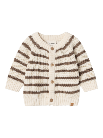 Lil Atelier Baby | Memlen chunky strikket cardigan - Birch