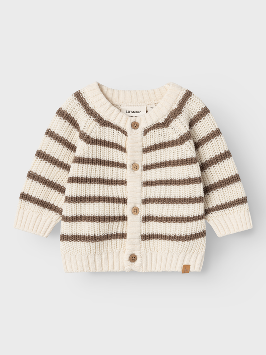 Lil Atelier Baby | Memlen chunky strikket cardigan - Birch