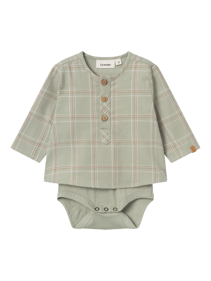 Lil Atelier Baby | Modo Skjortebody - Seagrass