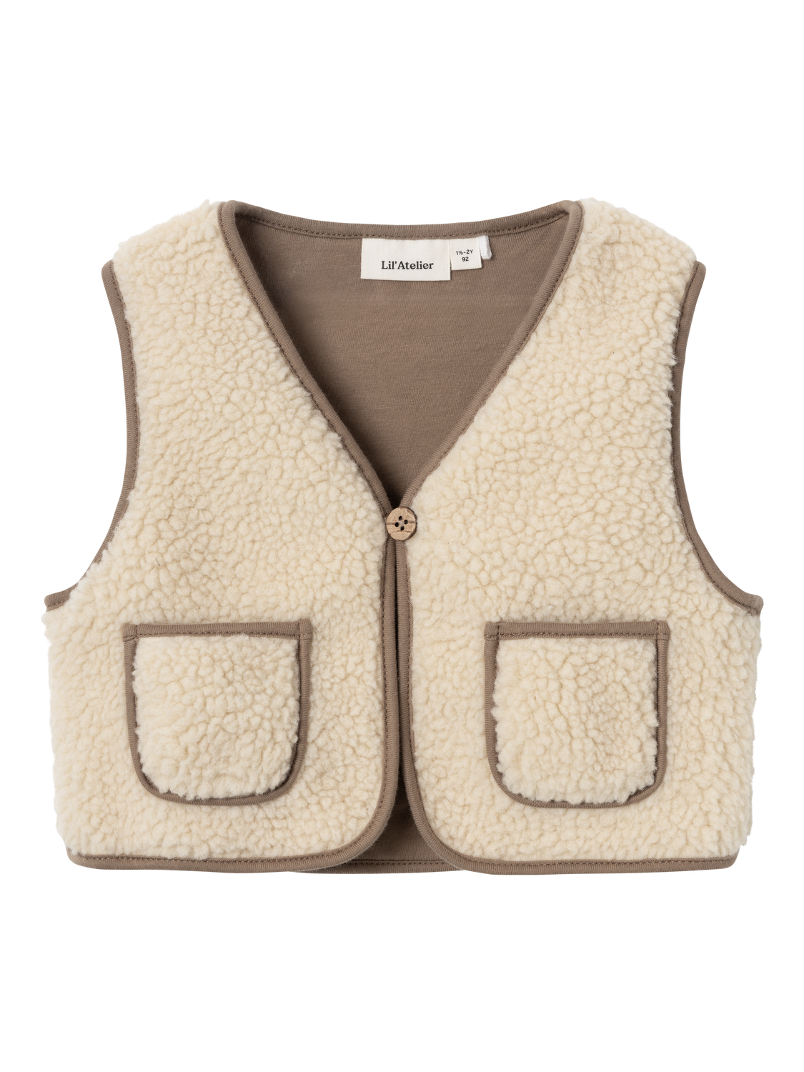 Lil Atelier Mini | Jono Teddy Vest - Birch