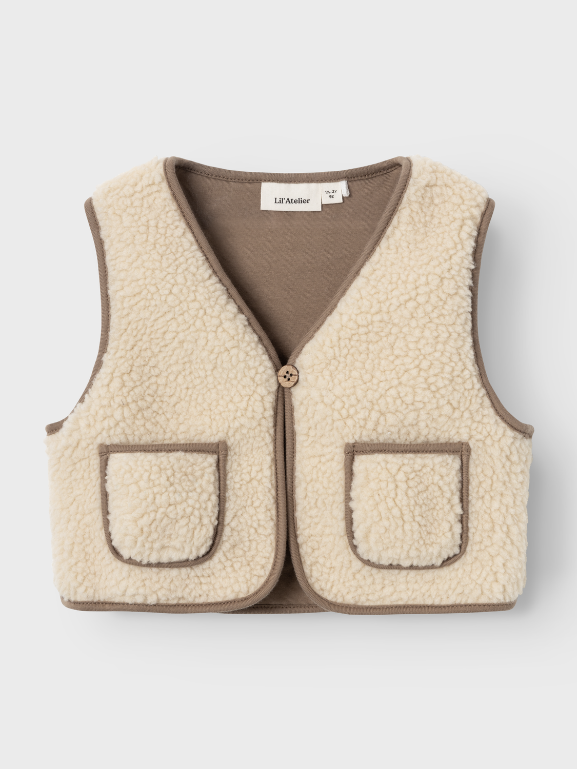 Lil Atelier Mini | Jono Teddy Vest - Birch