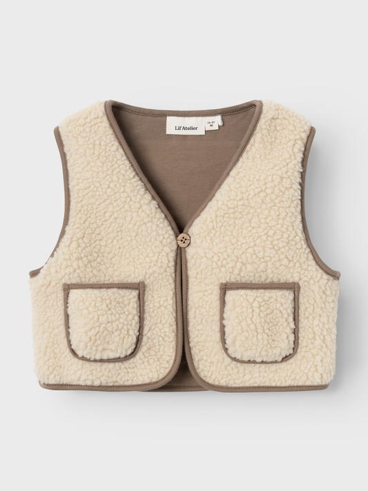 Lil Atelier Mini | Jono Teddy Vest - Birch