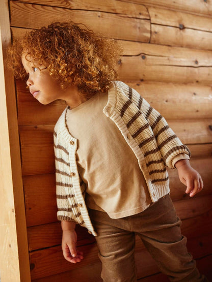 Lil Atelier Mini | Memlen Chunky strikket cardigan - Birch