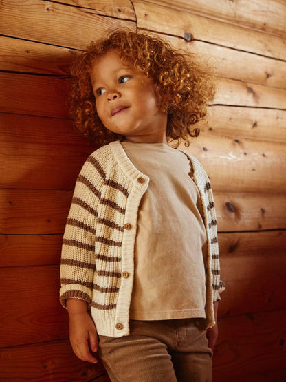 Lil Atelier Mini | Memlen Chunky strikket cardigan - Birch