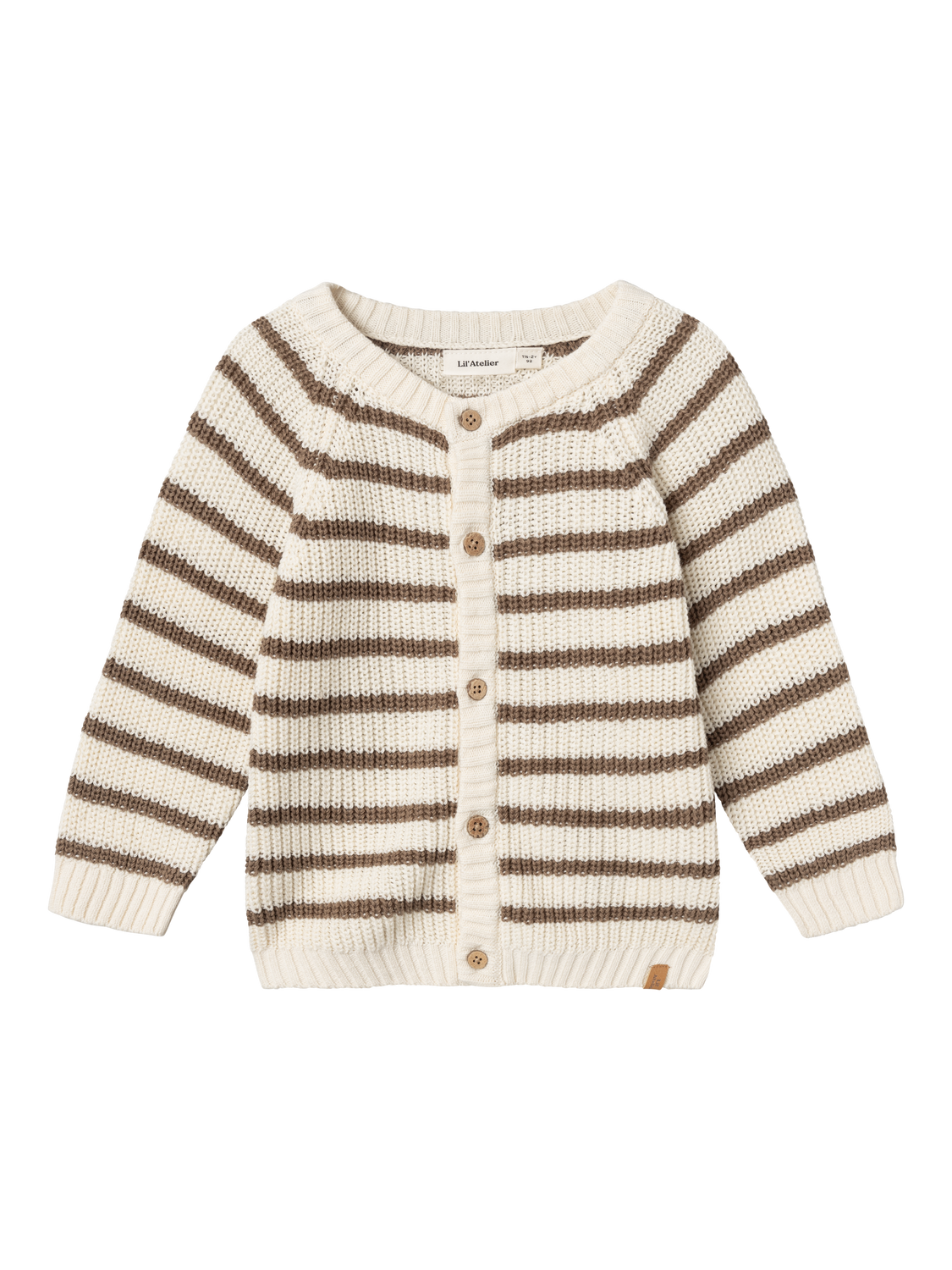 Lil Atelier Mini | Memlen Chunky strikket cardigan - Birch