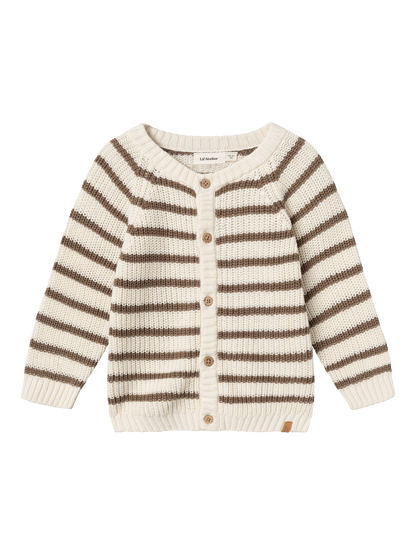 Lil Atelier Mini | Memlen Chunky strikket cardigan - Birch