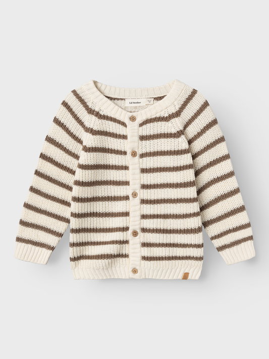 Lil Atelier Mini | Memlen Chunky strikket cardigan - Birch