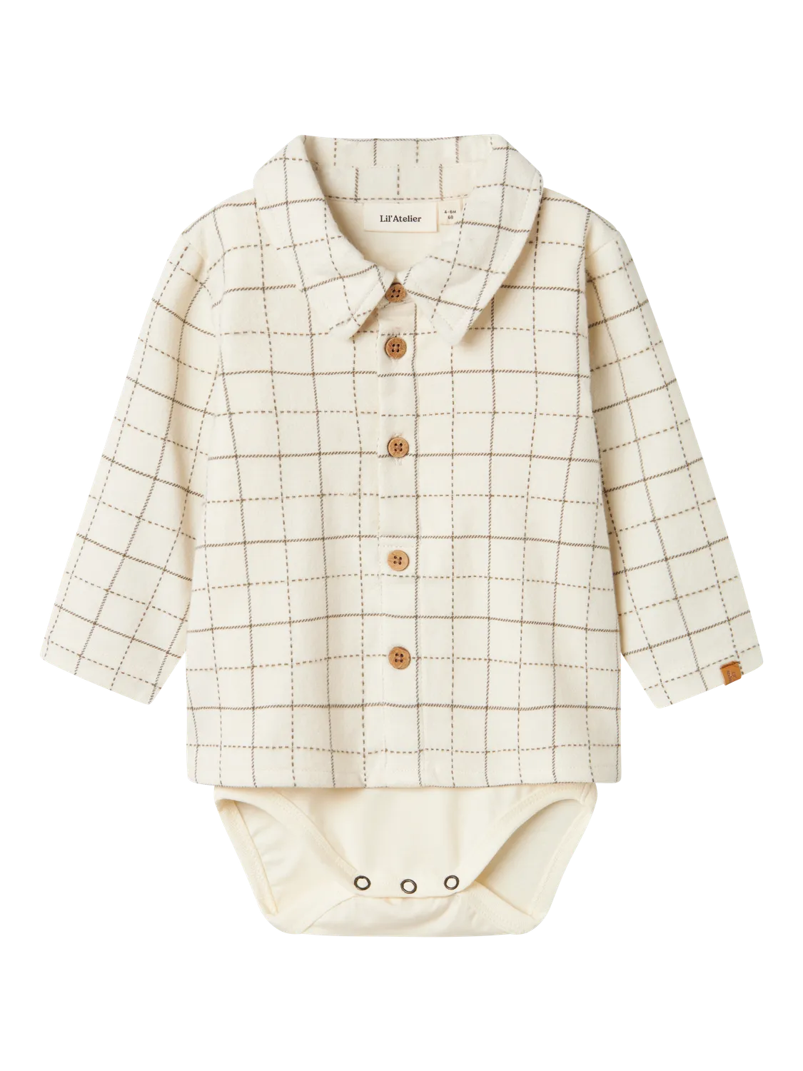 Lil Atelier Baby | Ramos Flanell Skjortebody - Turtledove