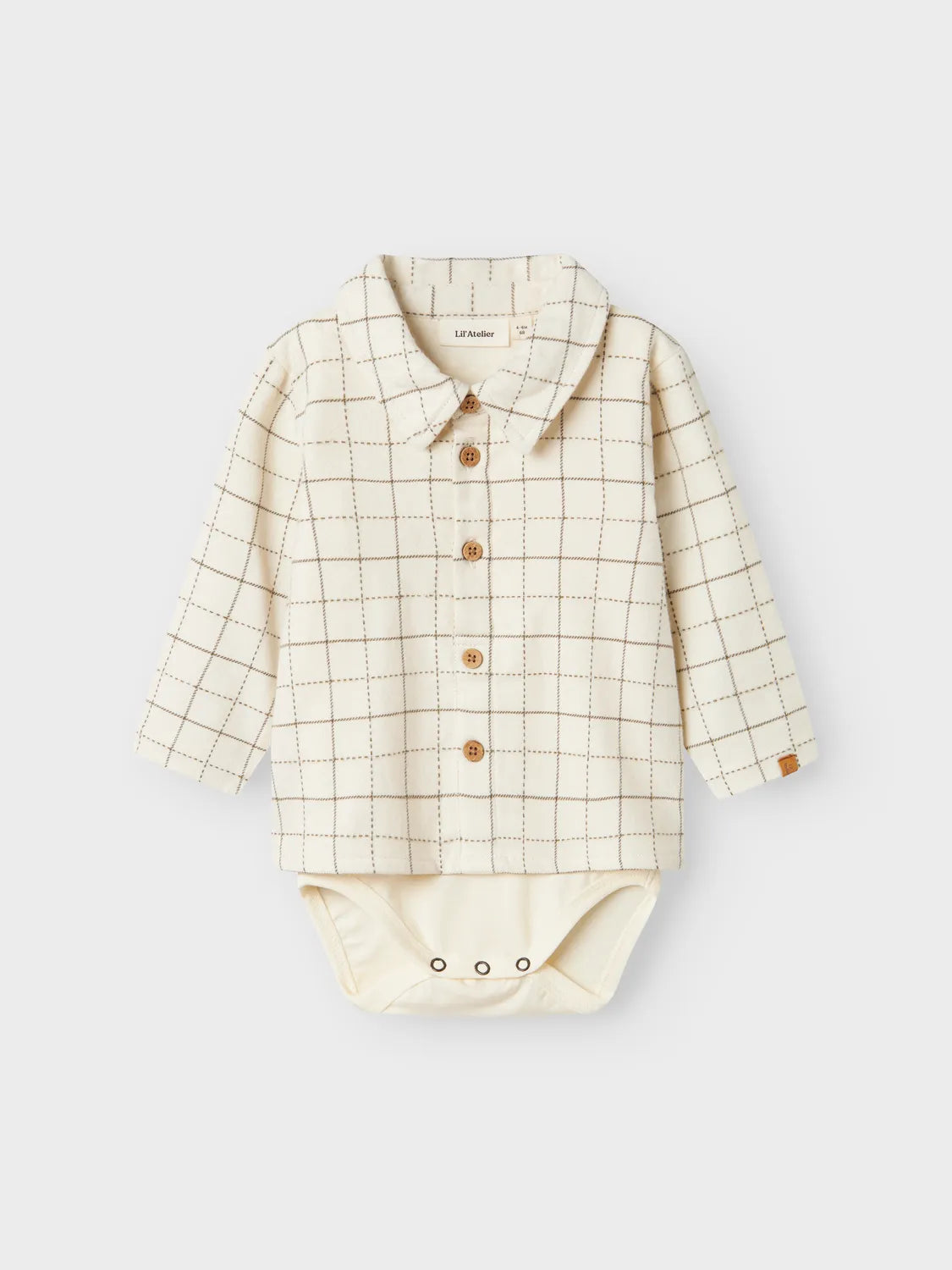 Lil Atelier Baby | Ramos Flanell Skjortebody - Turtledove