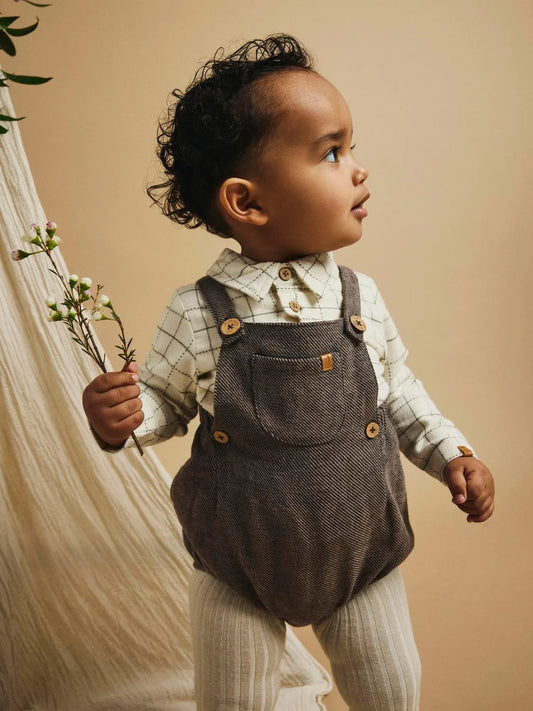 Lil Atelier Baby | Unisex Remi Romper - Shitake