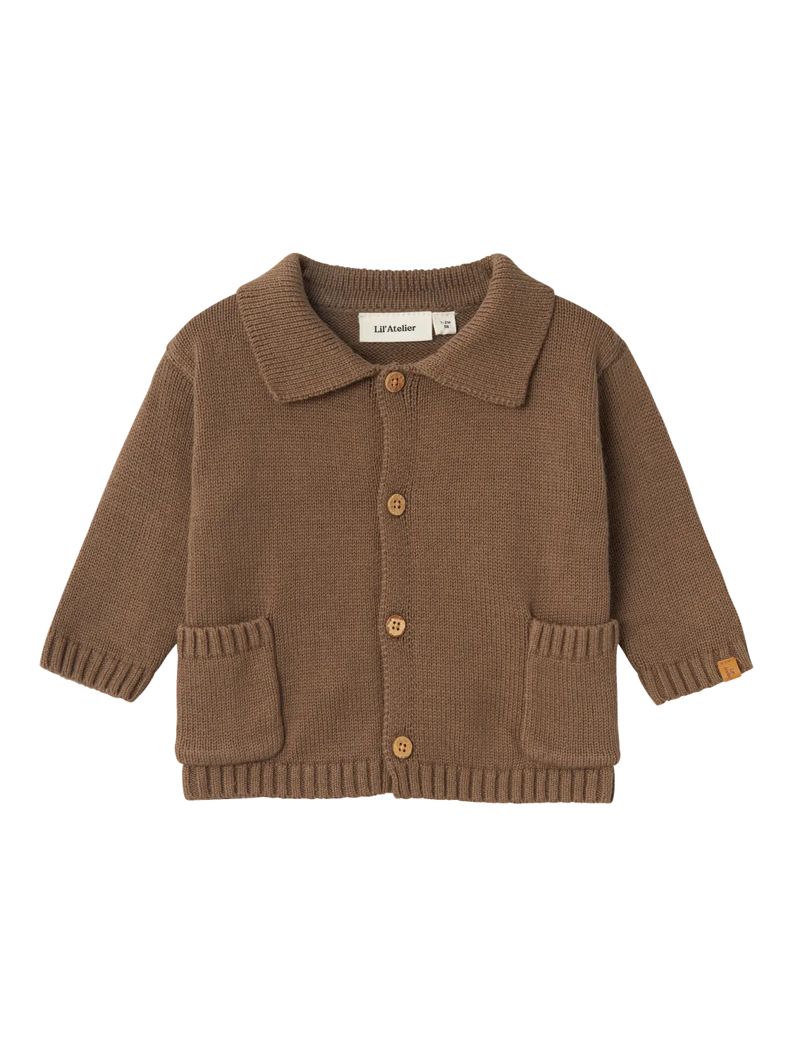 Lil Atelier Baby | Theo Loose knit Cardigan - Shitake