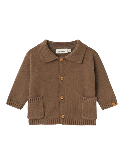 Lil Atelier Baby | Theo Loose knit Cardigan - Shitake