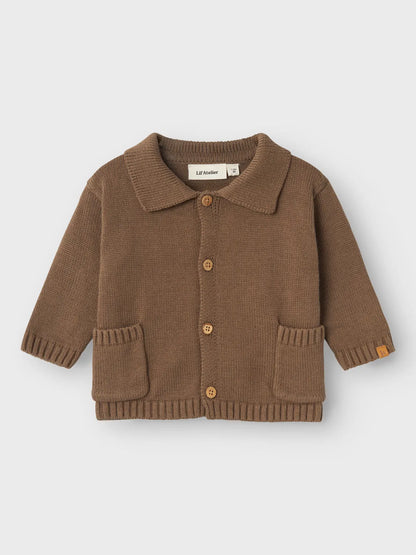 Lil Atelier Baby | Theo Loose knit Cardigan - Shitake