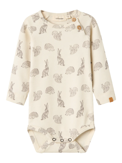 Lil Atelier Baby | Geo Unisex bomulls body - Turtledove