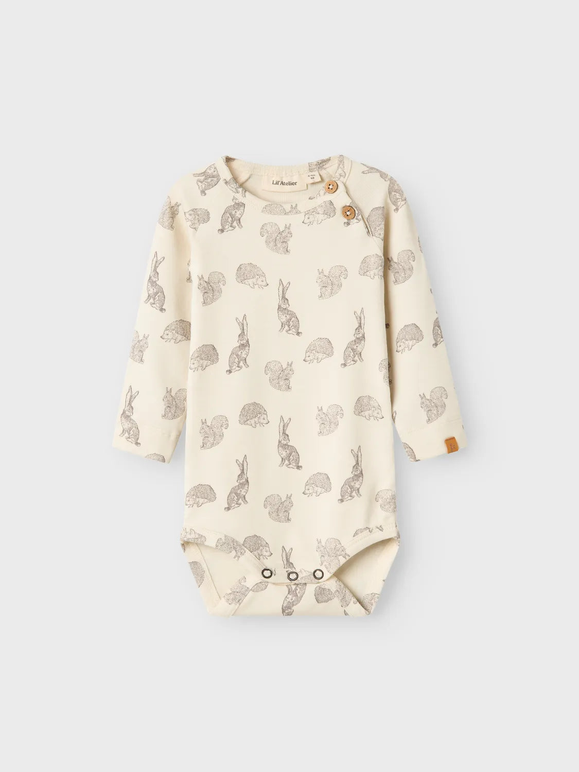 Lil Atelier Baby | Geo Unisex bomulls body - Turtledove