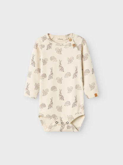 Lil Atelier Baby | Geo Unisex bomulls body - Turtledove