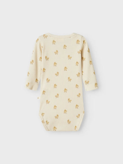 Lil Atelier Baby | Lavo Unisex Bomulls body - Turtledove DUCK