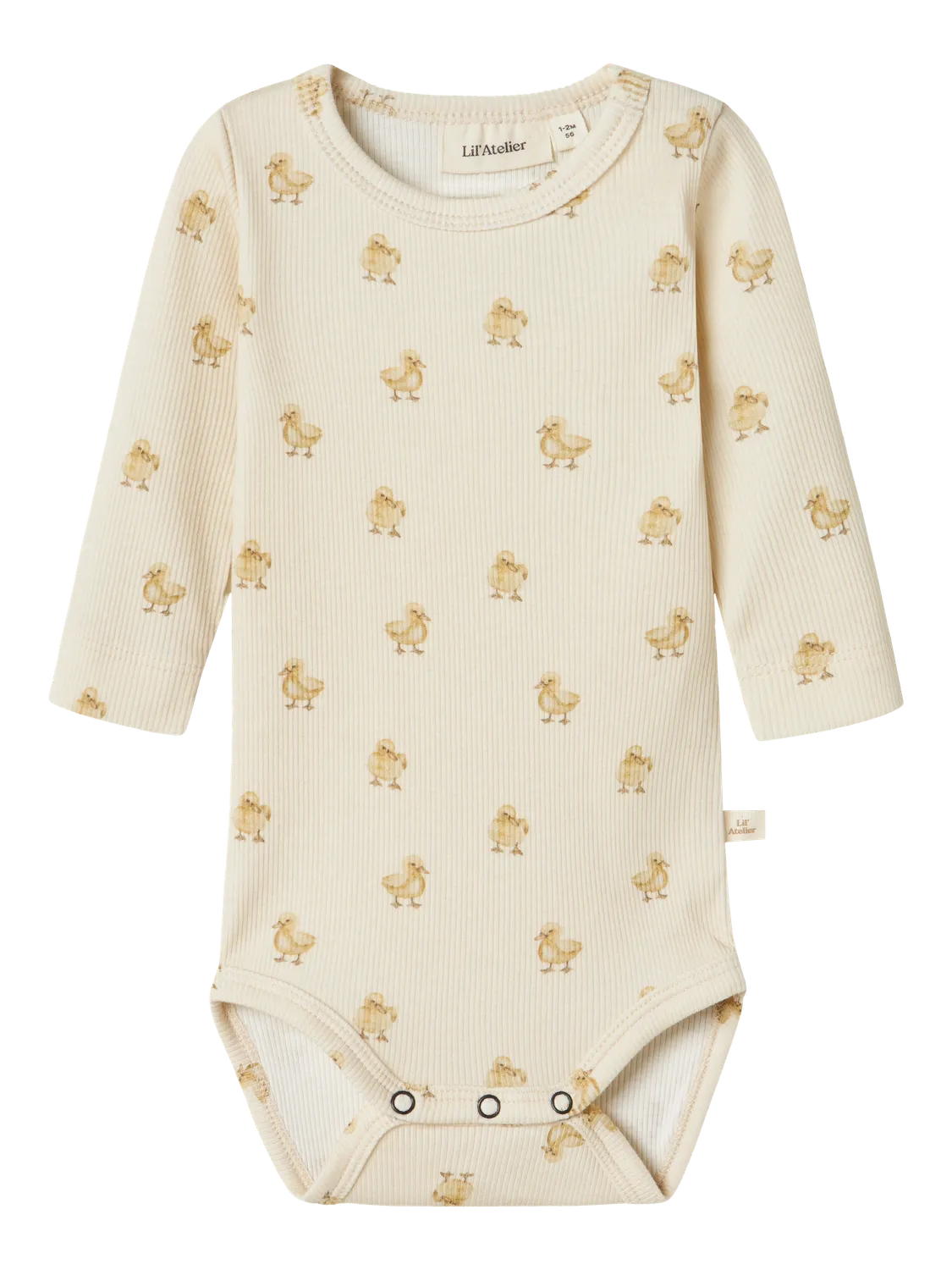 Lil Atelier Baby | Lavo Unisex Bomulls body - Turtledove DUCK