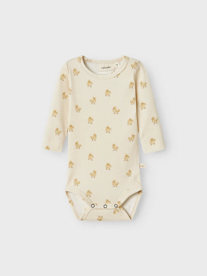 Lil Atelier Baby | Lavo Unisex Bomulls body - Turtledove DUCK