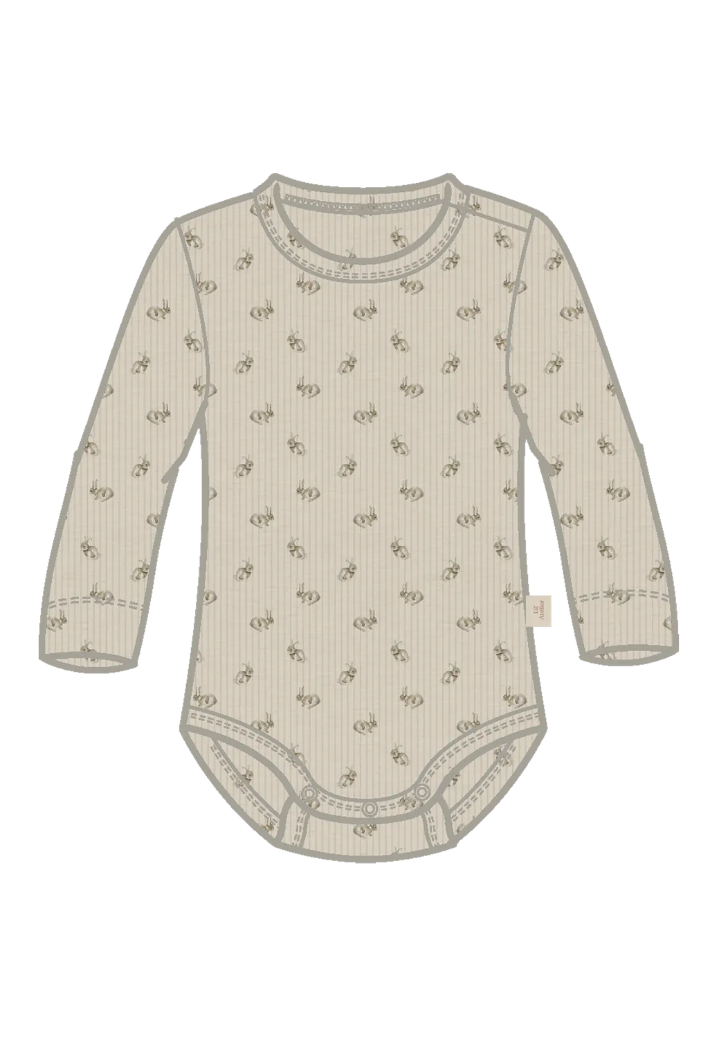 Lil Atelier Baby | Lavo Unisex Bomulls body - Turtledove KANIN