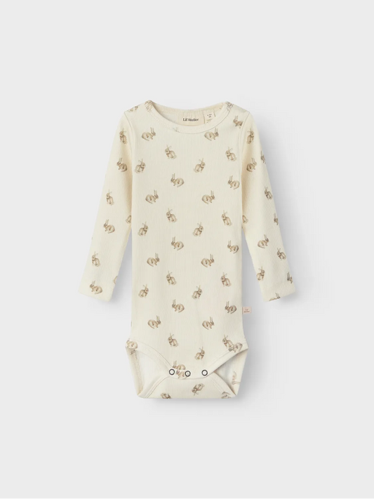 Lil Atelier Baby | Lavo Unisex Bomulls body - Turtledove KANIN