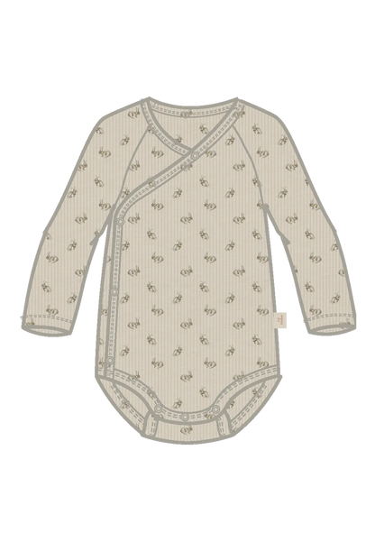 Lil Atelier Baby | Lavo Unisex Omslags body - Turtledove KANIN