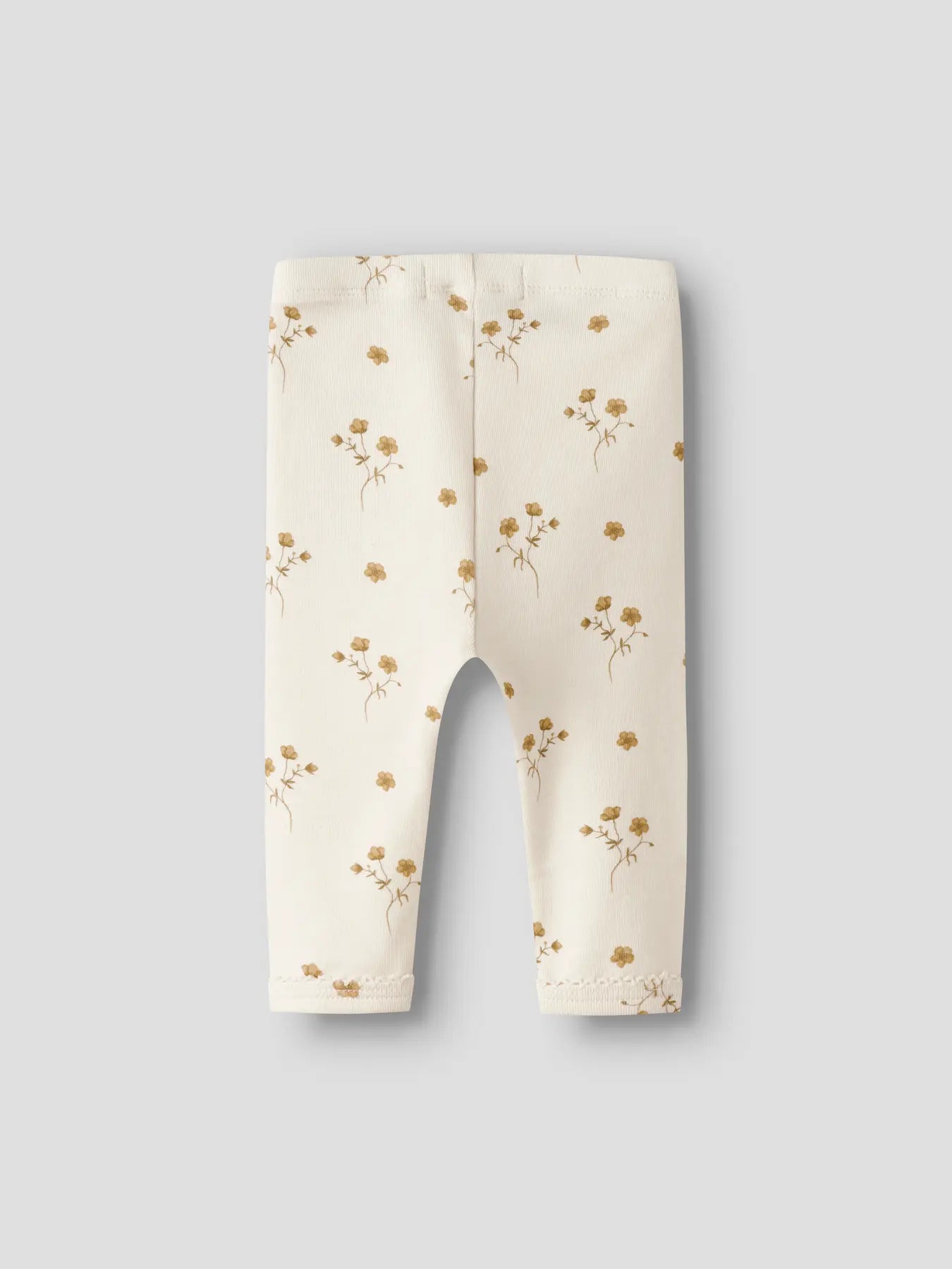 Lil Atelier BABY | Layo Slim Leggings - Coconut Milk FLOWER YELLOW