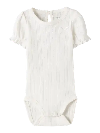Name It BABY | Happy kortermet pointelle body - Cloud Dancer