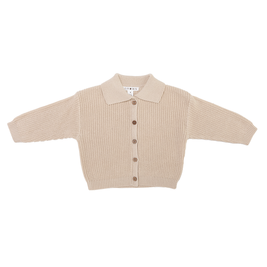 Grown | Collar Cardigan - Pebble